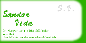 sandor vida business card